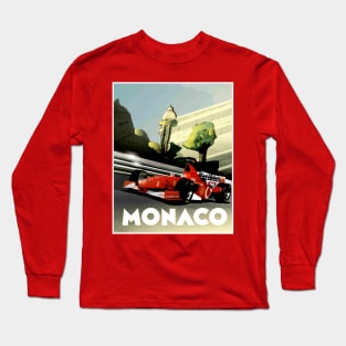 Monaco Grand Prix Road Racing Automobile Advertising Print Long Sleeve T-Shirt